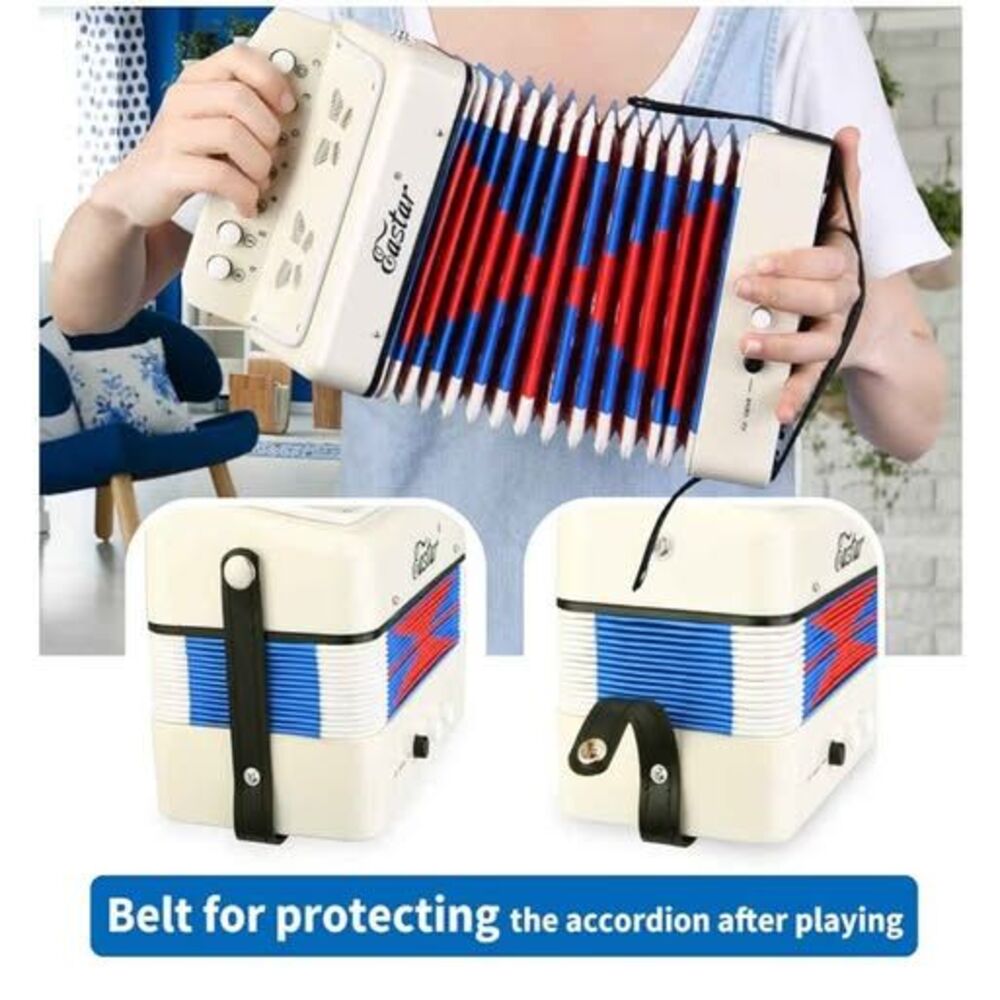 Kids Accordion Toy Accordian Mini Musical Instruments 10 Keys Button for Child C